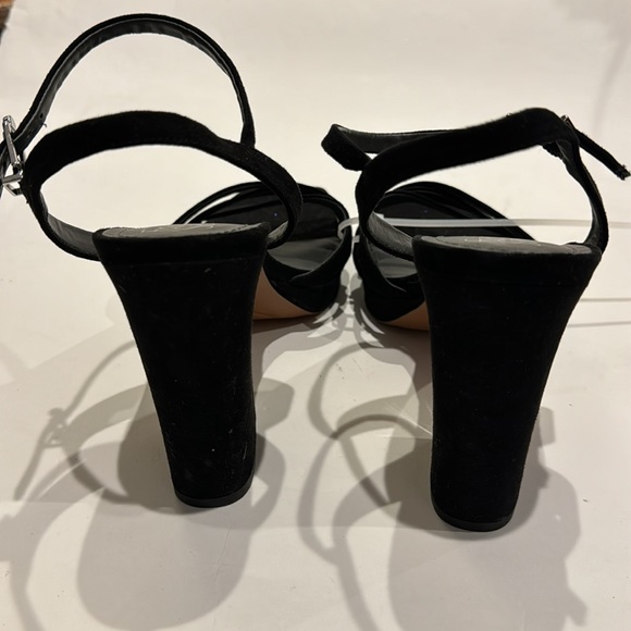 Franco Sarto NWT Damaris Faux Leather Black Heeled Sandals no box - Picture 5 of 8